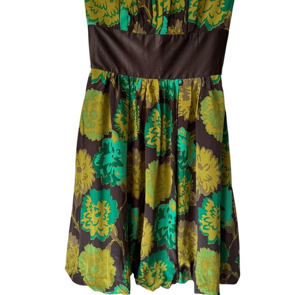 Plenty by Tracy Reese Silk Floral Strapless Dress Size 6 Bubble Hem Empire Waist - Picture 14 of 16